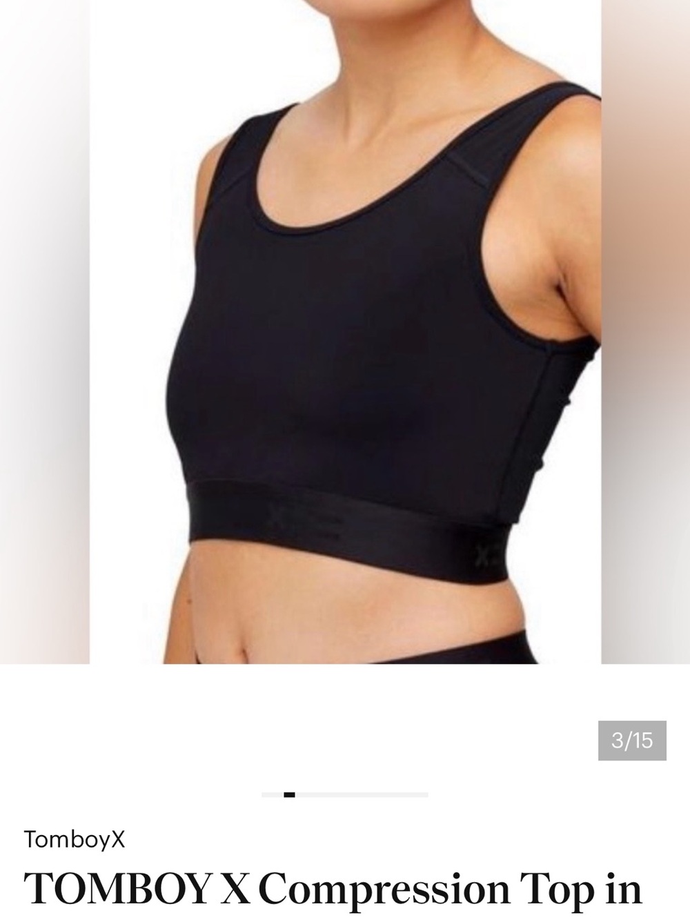 TomboyX Black Compression Crop Sports Bra